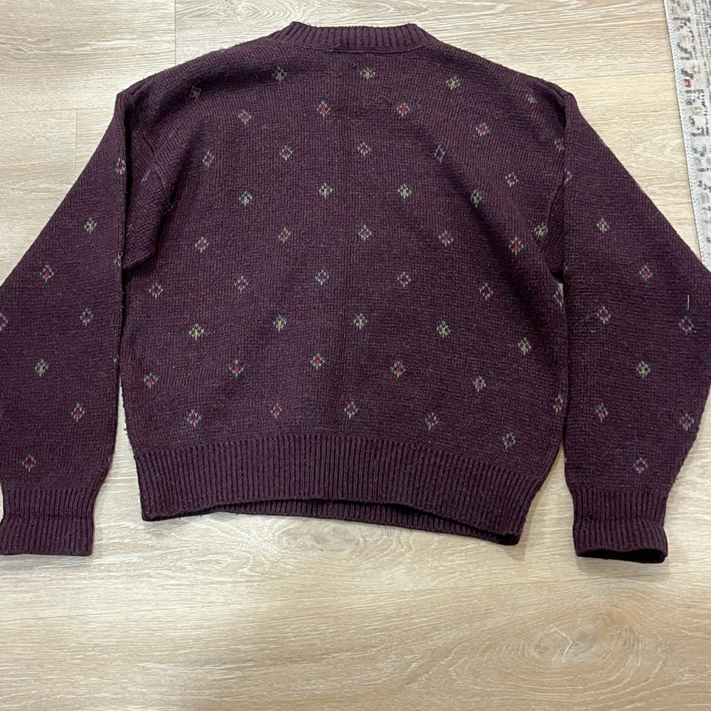 Men's Burgundy Patterned Reed St James sweater. - Picture 2 of 3